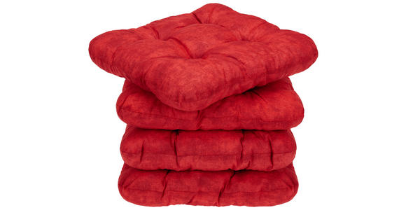 Sitzkissen Selina - 4er Pack - Rot, MODERN, Textil (38/38cm) - Luca Bessoni