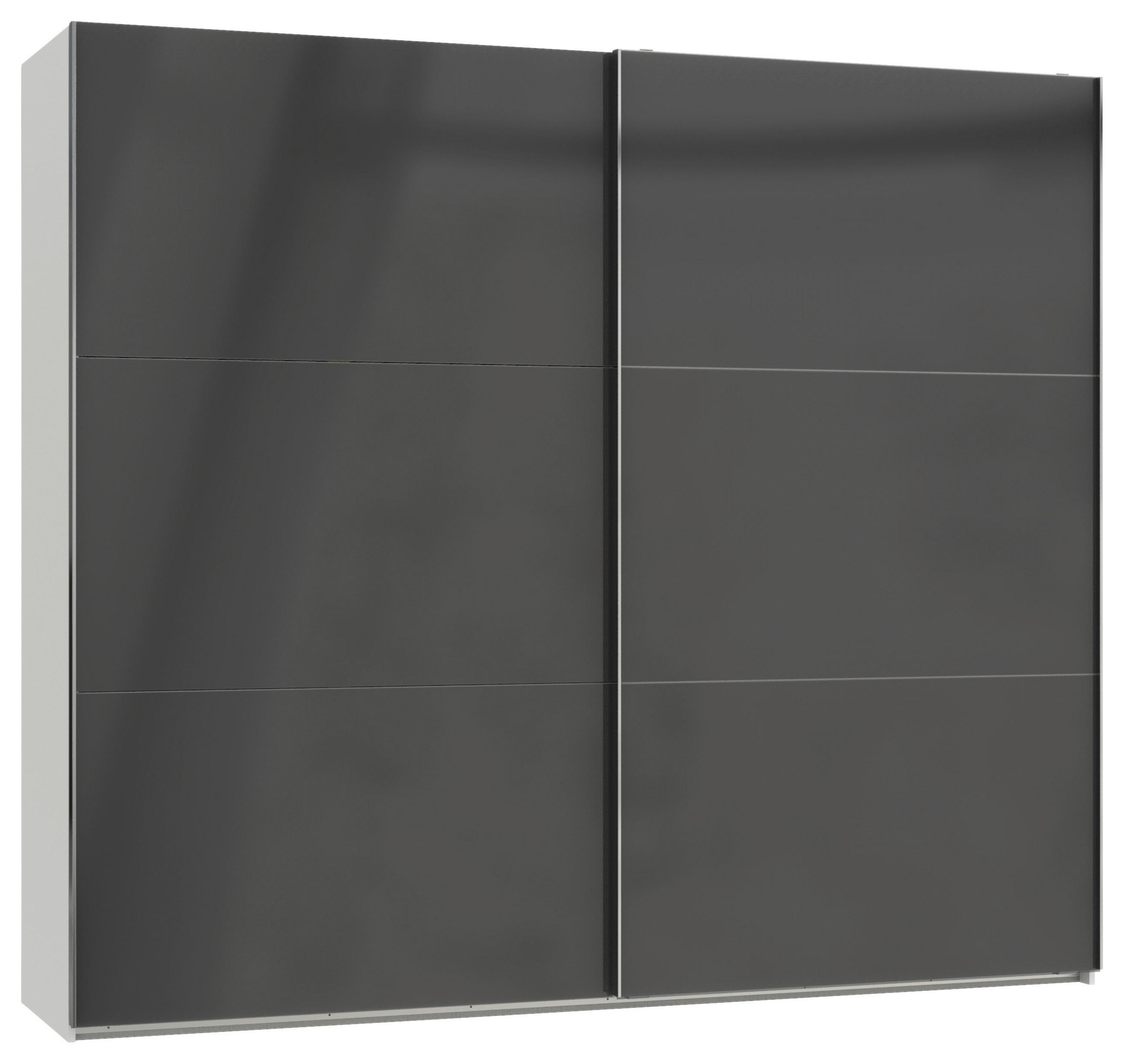 GARDEROB MED SKJUTDÖRRAR 250/216/65 cm 2-dörrar - vit/kromfärg, Modern, trämaterial (250/216/65cm) - MID.YOU