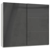 SCHWEBETÜRENSCHRANK 250/216/65 cm 2-türig Grau, Weiß  - Chromfarben/Weiß, MODERN, Holzwerkstoff (250/216/65cm) - MID.YOU