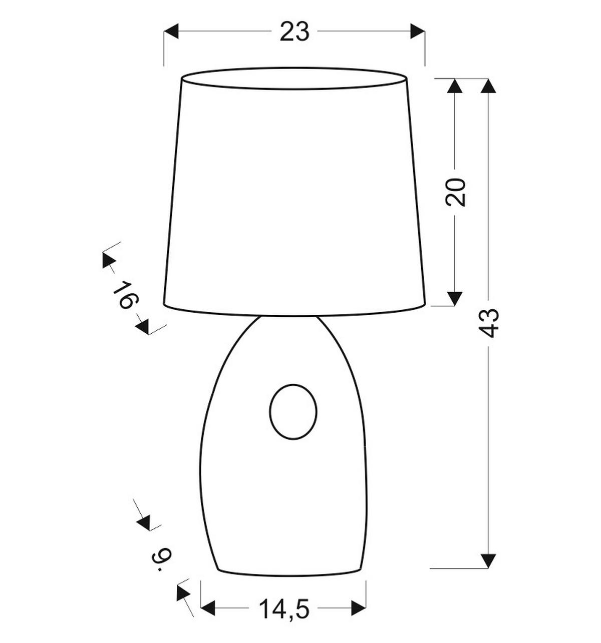 BORDSLAMPA 16/23/43 cm   - kromfärg/silver, Design, textil/keramik (16/23/43cm)