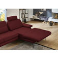 ECKSOFA in Echtleder Rot  310/180 cm  - Rot/Schwarz, Design, Leder/Metall (310/180cm) - Dieter Knoll