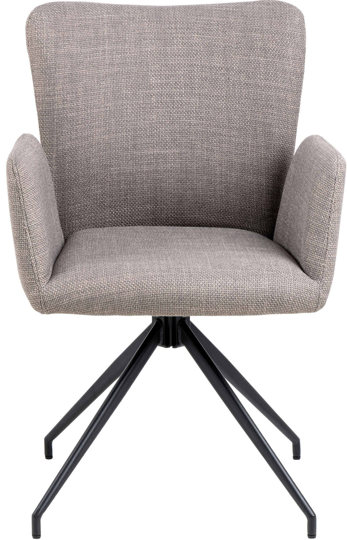 STOLICA S NASLONOM ZA RUKE  sivo-smeđa  tekstil      - sivo-smeđa/crna, Moderno, tekstil/metal (57,5/86/61,5cm) - MID.YOU