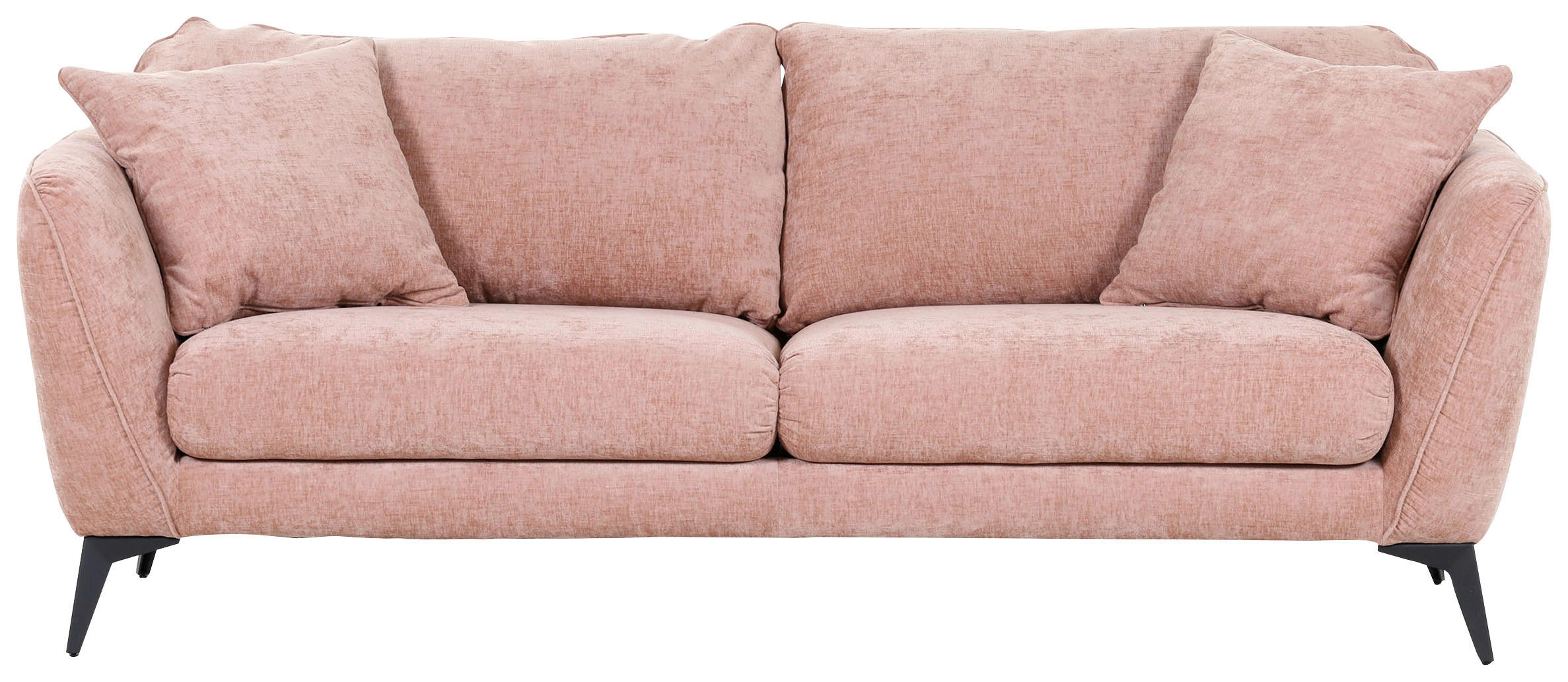 BIGSOFA Flachgewebe Altrosa  - Schwarz/Altrosa, KONVENTIONELL, Textil/Metall (215/70/98cm) - Carryhome
