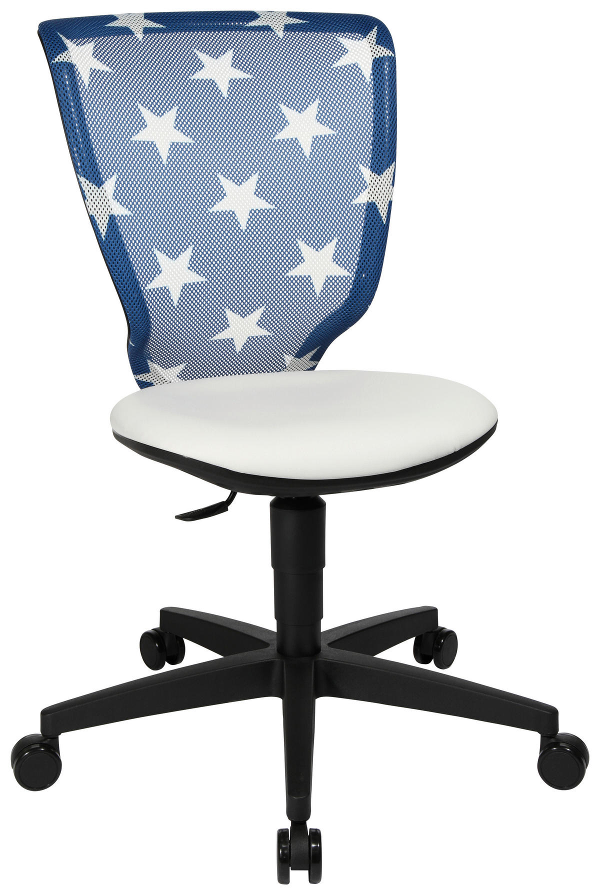 JUGENDDREHSTUHL Lederlook Blau, Weiß  - Blau/Schwarz, Design, Kunststoff/Textil (44/84-98/40cm) - Xora