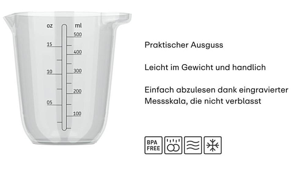 MESSBECHER - Transparent, KONVENTIONELL, Kunststoff (500ml) - Mepal