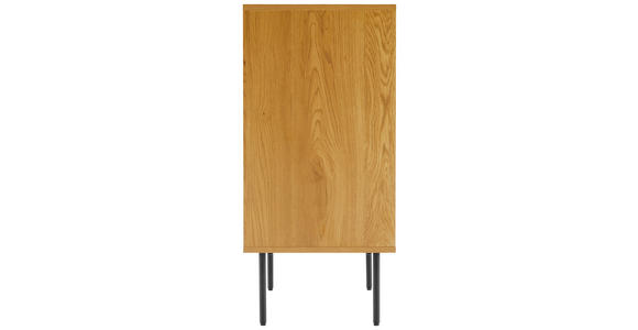 KOMMODE Line in 80/85/40 cm - Eichefarben/Schwarz, Design, Holzwerkstoff/Metall (80/85/40cm) - Carryhome