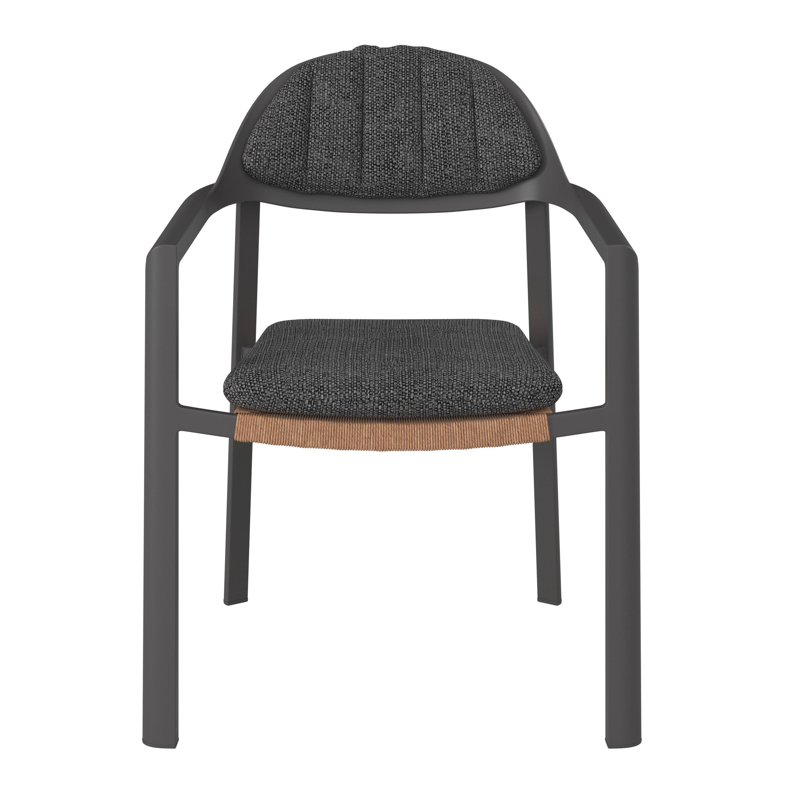 LOUNGESESSEL Anthrazit, Naturfarben, Schwarz Aluminium  - Anthrazit/Schwarz, Design, Kunststoff/Textil (64/67/69,5cm) - Amatio