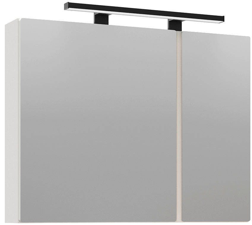 ORMARIĆ SA OGLEDALOM  bela  - bela, Moderno, staklo/pločasti materijal (90/75/18cm) - Welnova