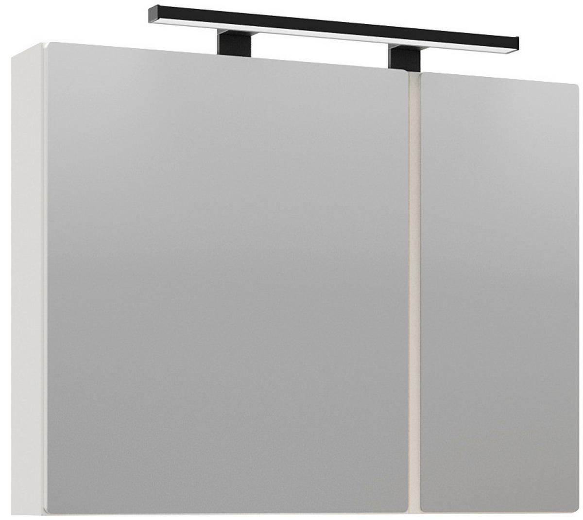 ORMARIĆ SA OGLEDALOM  bela  - bela, Moderno, staklo/pločasti materijal (90/75/18cm) - Welnova