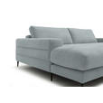 ECKSOFA  in Flachgewebe Hellblau  177/253 cm  - Schwarz/Hellblau, Design, Textil/Metall (177/253cm) - Dieter Knoll