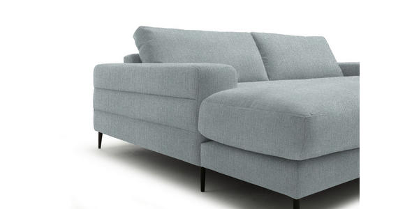 ECKSOFA  in Flachgewebe Hellblau  177/253 cm  - Schwarz/Hellblau, Design, Textil/Metall (177/253cm) - Dieter Knoll