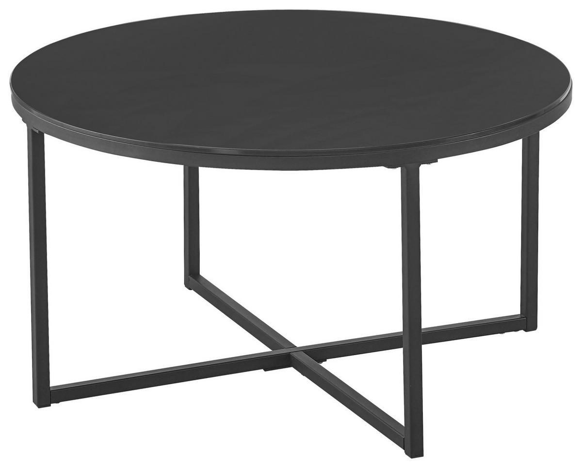 SOFFBORD i metall, glas 80/80/45 cm  - svart, Design, metall/glas (80/80/45cm) - Carryhome