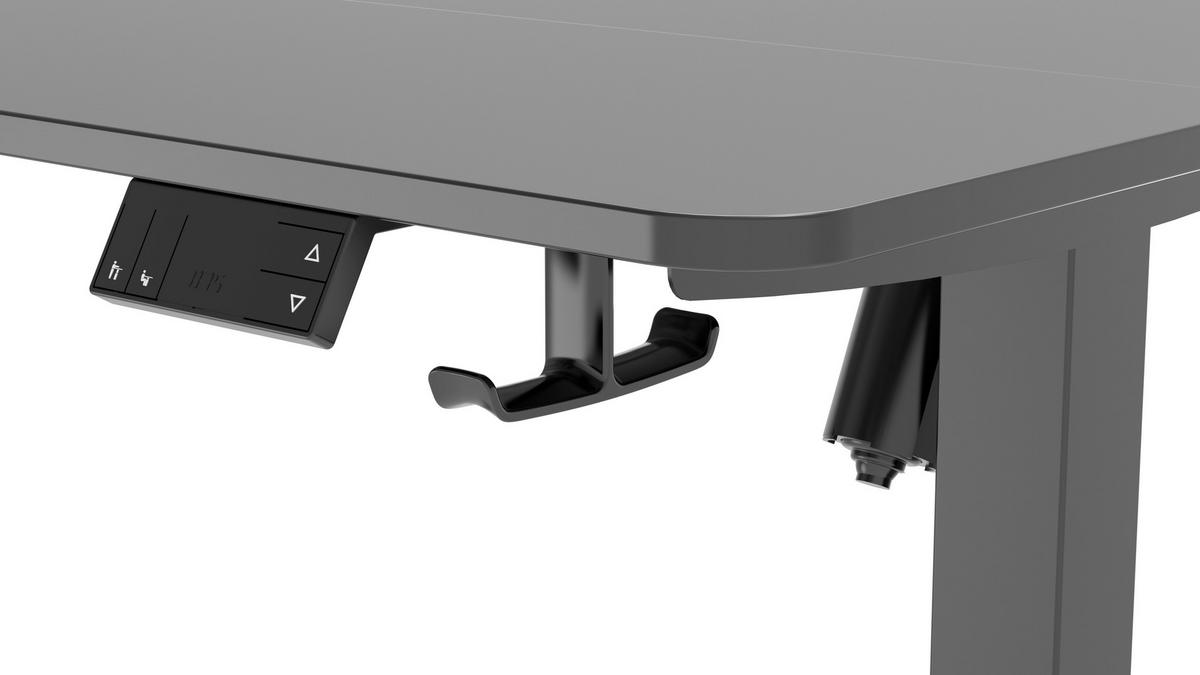 SCHREIBTISCH 120/60/70-115 cm Schwarz elektrisch höhenverstellbar  - Schwarz, MODERN, Holzwerkstoff/Kunststoff (120/60/70-115cm) - Livetastic