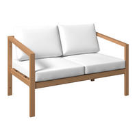 GARTENBANK 130/75/80 cm  in Creme, Akaziefarben  - Creme/Akaziefarben, MODERN, Holz/Textil (130/75/80cm) - Ambia Garden