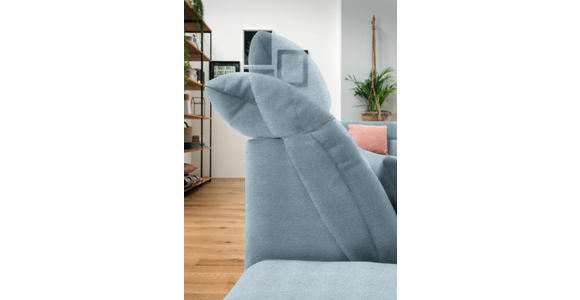 WOHNLANDSCHAFT  in Mikrofaser Hellblau  - Chromfarben/Hellblau, Design, Kunststoff/Textil (204/350/211cm) - Xora