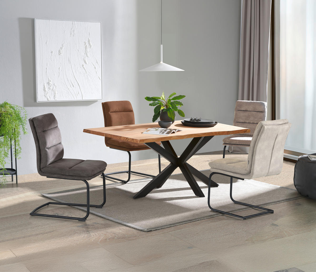 STOL ZA BLAGOVAONICU  crna, boje bagrema  drvo, metal      - boje bagrema/crna, Lifestyle, drvo/metal (140/80/77cm) - Landscape