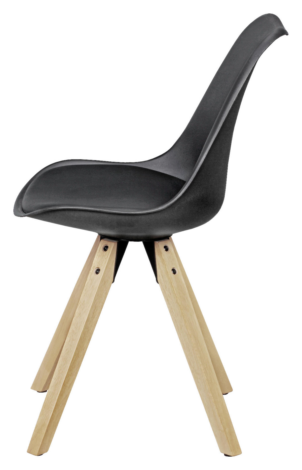 STUHL-SET 2 Stück  in Webstoff matt  - Eichefarben/Schwarz, Design, Holz/Kunststoff (48/89/48cm) - MID.YOU