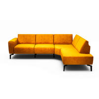 ECKSOFA Cosy Gelb Samt  - Gelb/Schwarz, Design, Textil/Metall (256/193cm) - SENSOO