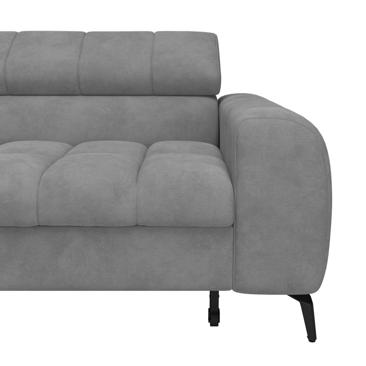 ECKSOFA in Hellgrau  - Hellgrau/Schwarz, Trend, Kunststoff/Textil (203/261cm) - Livetastic