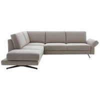 ECKSOFA in Flachgewebe Beige  218/259 cm  - Beige/Schwarz, Design, Textil/Metall (218/259cm) - Koinor