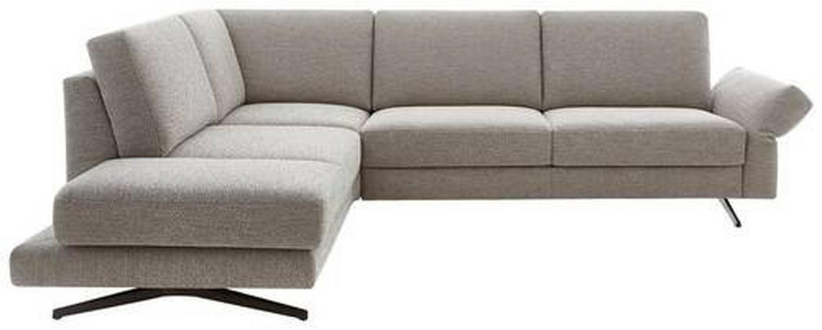 ECKSOFA in Flachgewebe Beige  218/259 cm  - Beige/Schwarz, Design, Textil/Metall (218/259cm) - Koinor