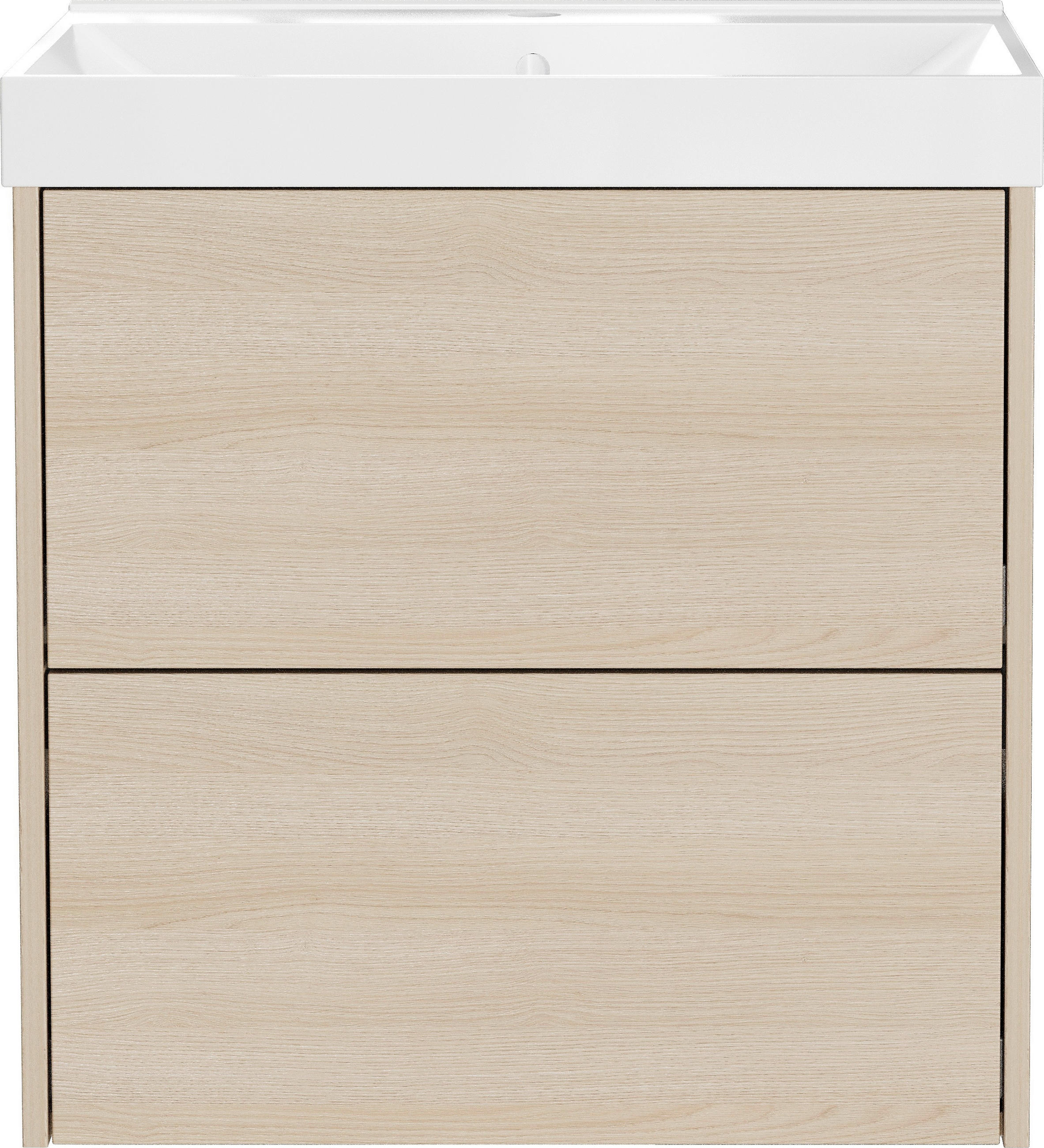 WASCHTISCHKOMBI  - Eichefarben/Weiß, Design, Keramik/Holzwerkstoff (81/65/46cm) - Germania