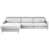 ECKSOFA in Echtleder Weiss  - Chromfarben/Weiss, Design, Leder/Metall (176/291cm) - Valdera