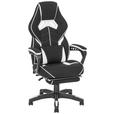 GAMINGSTUHL  in Lederlook, Mikrofaser, Vliesstoff Schwarz, Weiß  - Schwarz/Weiß, Design, Kunststoff/Textil (65/114/67cm) - Novel