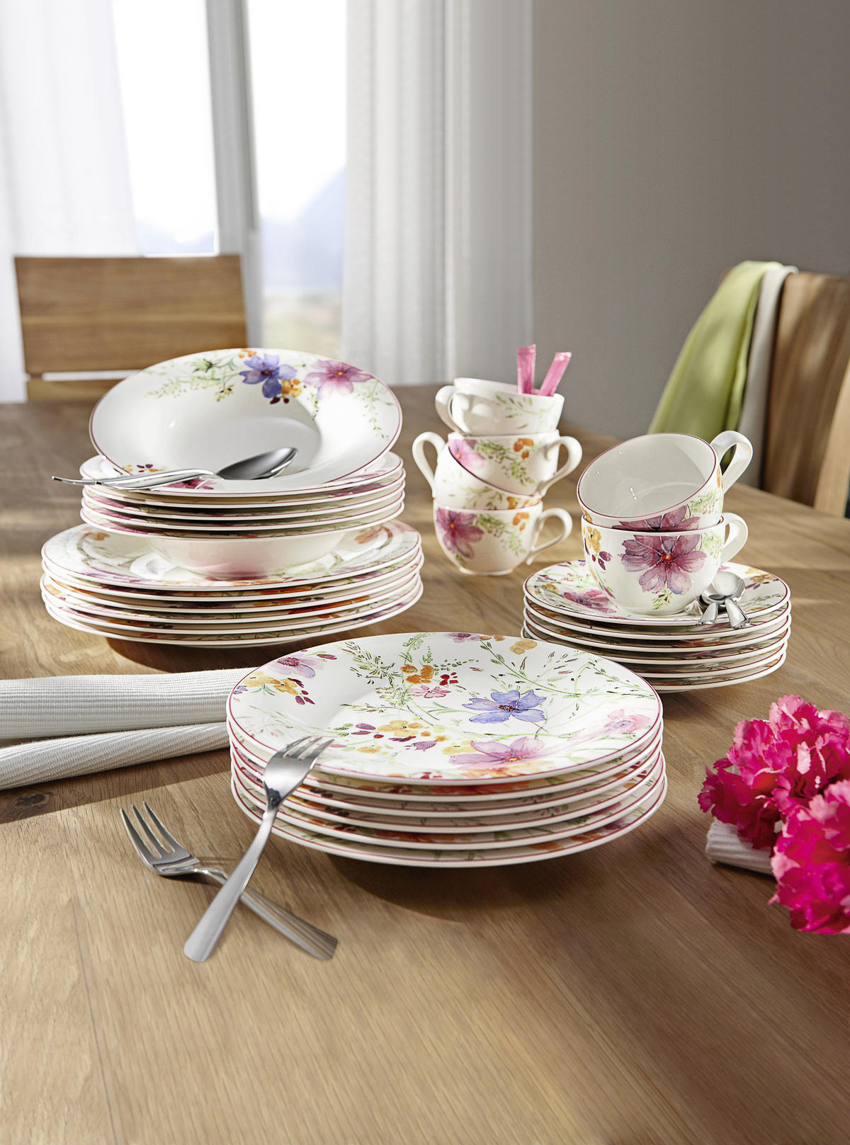 KÁVOVÝ SERVIS, 18-dielne, porcelán - viacfarebná, Basics, keramika (34/20/33cm) - Villeroy & Boch