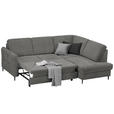 ECKSOFA in Chenille Dunkelgrau  - Dunkelgrau/Schwarz, MODERN, Holz/Textil (241/184cm) - Carryhome