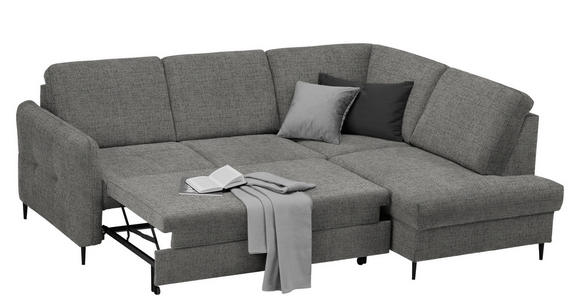 ECKSOFA in Chenille Dunkelgrau  - Dunkelgrau/Schwarz, MODERN, Holz/Textil (241/184cm) - Carryhome