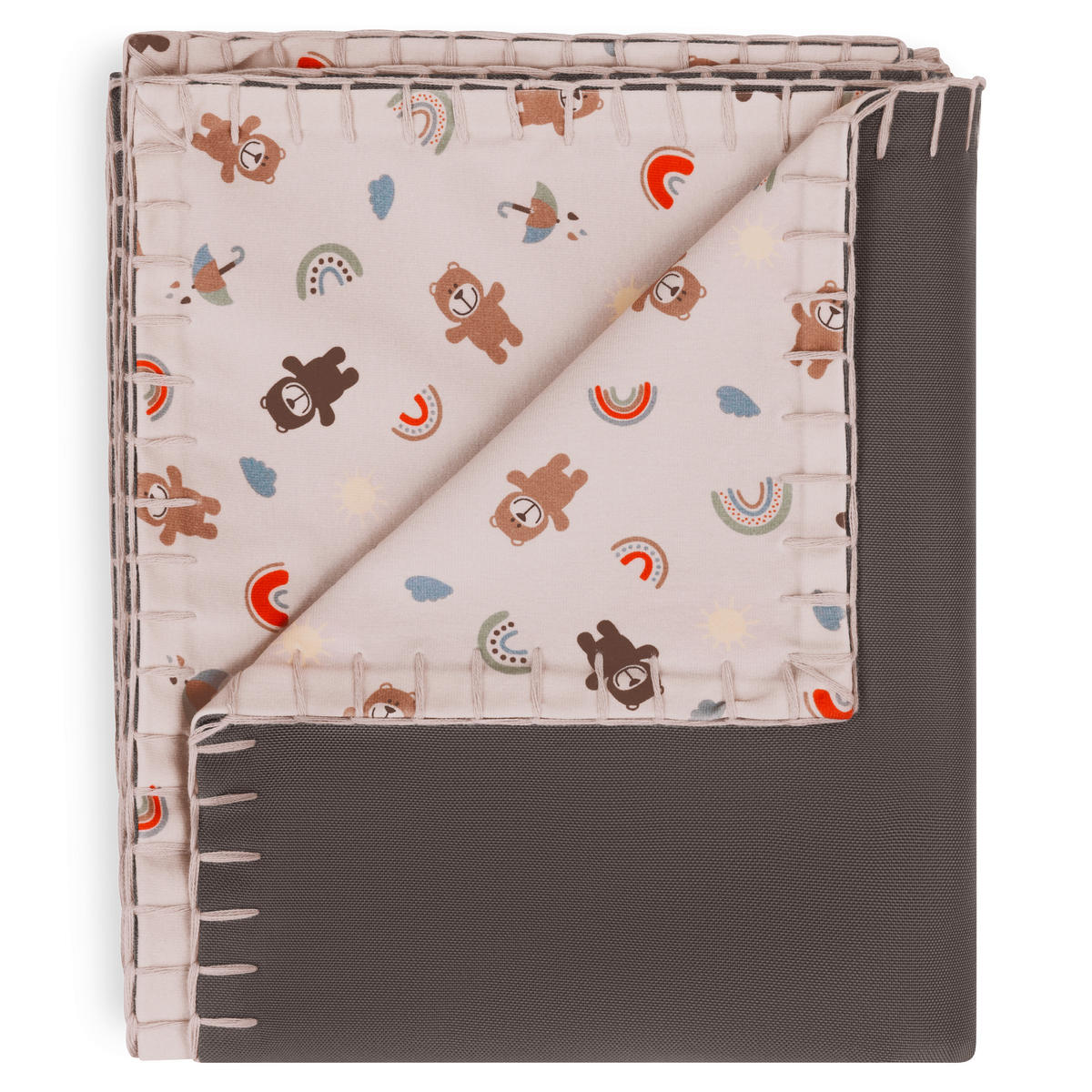 KINDERWAGENSET Salsa 5 Air Starter Set - Teddy  - Sandfarben/Schwarz, Basics, Textil/Metall (95,5/63/118cm) - ABC Design