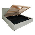 POLSTERBETT Lattenrost, Bettkasten Hellgrau 140/200 cm  - Hellgrau/Schwarz, KONVENTIONELL, Holz/Kunststoff (140/200cm) - Carryhome