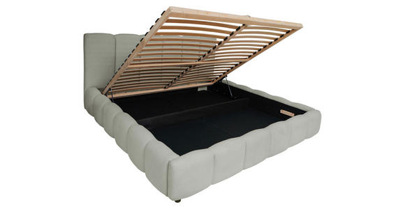 POLSTERBETT Lattenrost, Bettkasten Hellgrau 140/200 cm  - Hellgrau/Schwarz, KONVENTIONELL, Holz/Kunststoff (140/200cm) - Carryhome