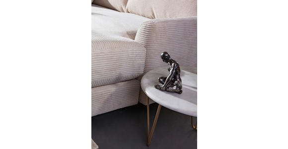 ECKSOFA Beige Cord  - Beige/Schwarz, Design, Kunststoff/Textil (240/175cm) - Landscape