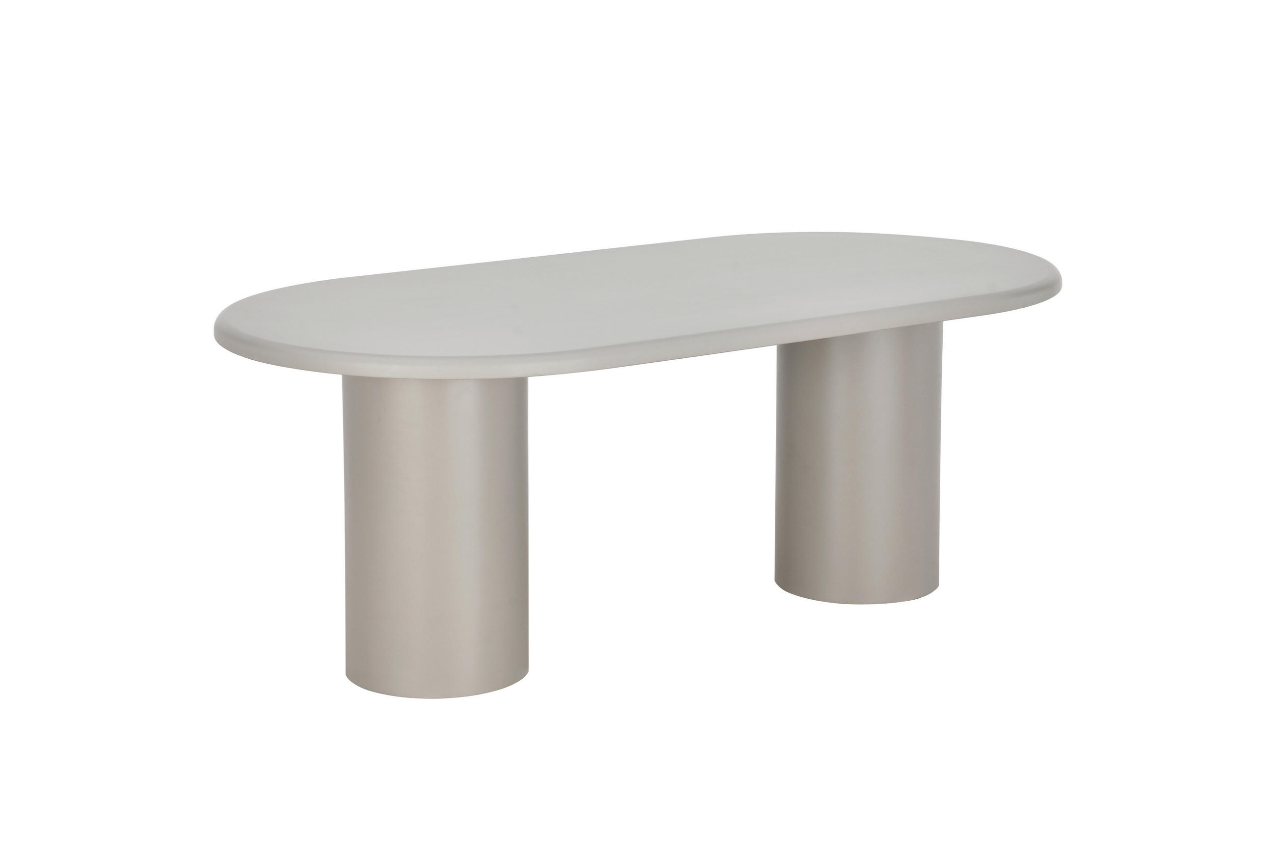 ESSTISCH 200/100/75 cm Nachbildung  Holzwerkstoff oval Greige  - Greige, Design, Holzwerkstoff (200/100/75cm) - Milino