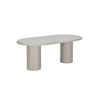 ESSTISCH 200/100/75 cm Nachbildung  Holzwerkstoff oval Greige  - Greige, Design, Holzwerkstoff (200/100/75cm) - Milino