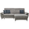 ECKSOFA in Chenille Grau  - Schwarz/Grau, MODERN, Textil/Metall (185/256cm) - Stylife