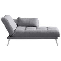 RÉCAMIERE Grau  - Chromfarben/Grau, Konventionell, Textil/Metall (200/85/106cm) - Novel