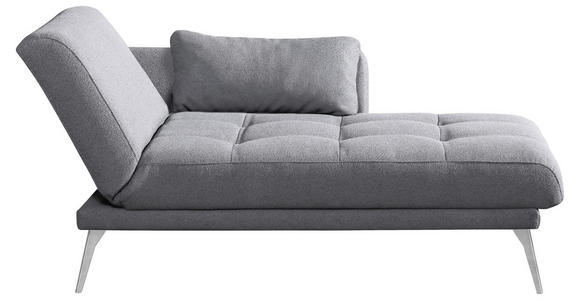 RÉCAMIERE Amira in Grau  - Chromfarben/Grau, KONVENTIONELL, Textil/Metall (200/85/106cm) - Novel