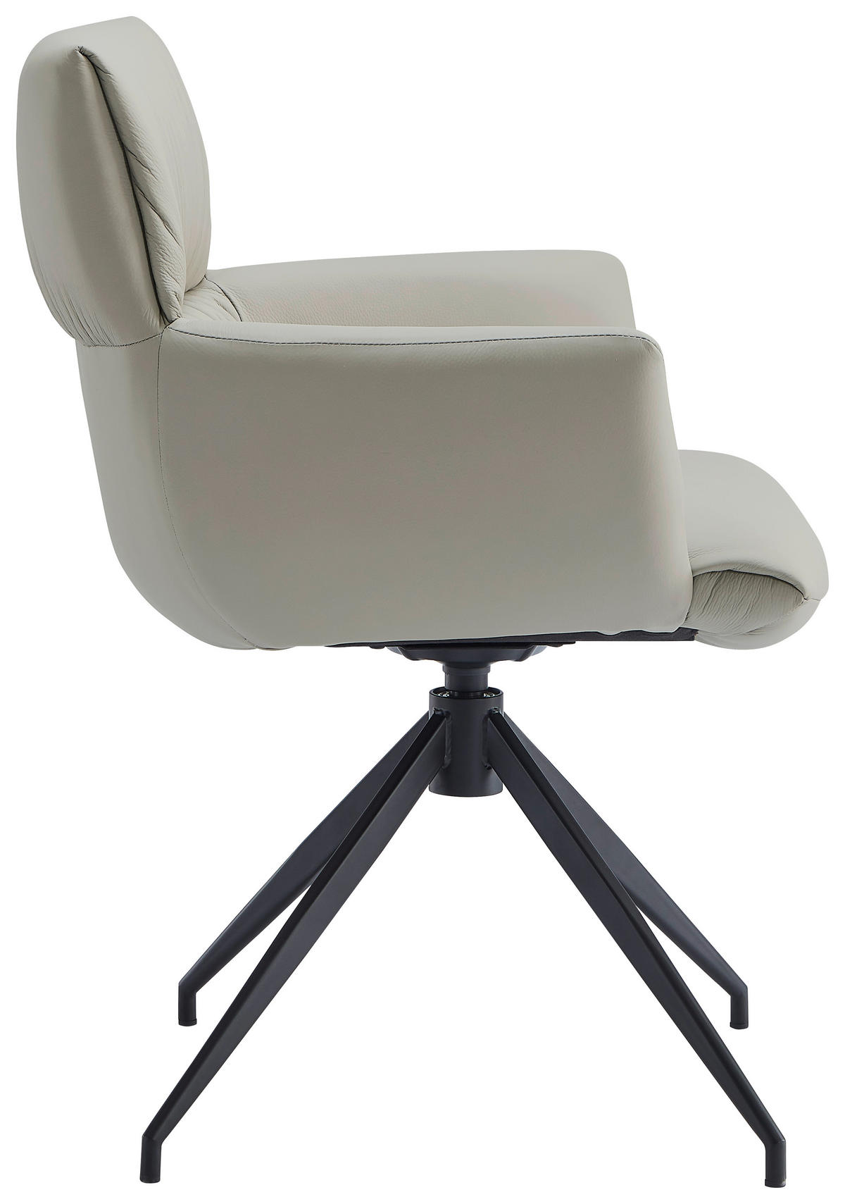 ARMLEHNSTUHL  in Eisen Echtleder pigmentiert  - Schwarz/Cappuccino, Design, Leder/Metall (64/86/63cm) - Dieter Knoll