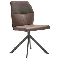 STUHL  in Lederlook, Webstoff  - Schwarz/Braun, Konventionell, Textil/Metall (49,5/87/62,5cm) - Valdera
