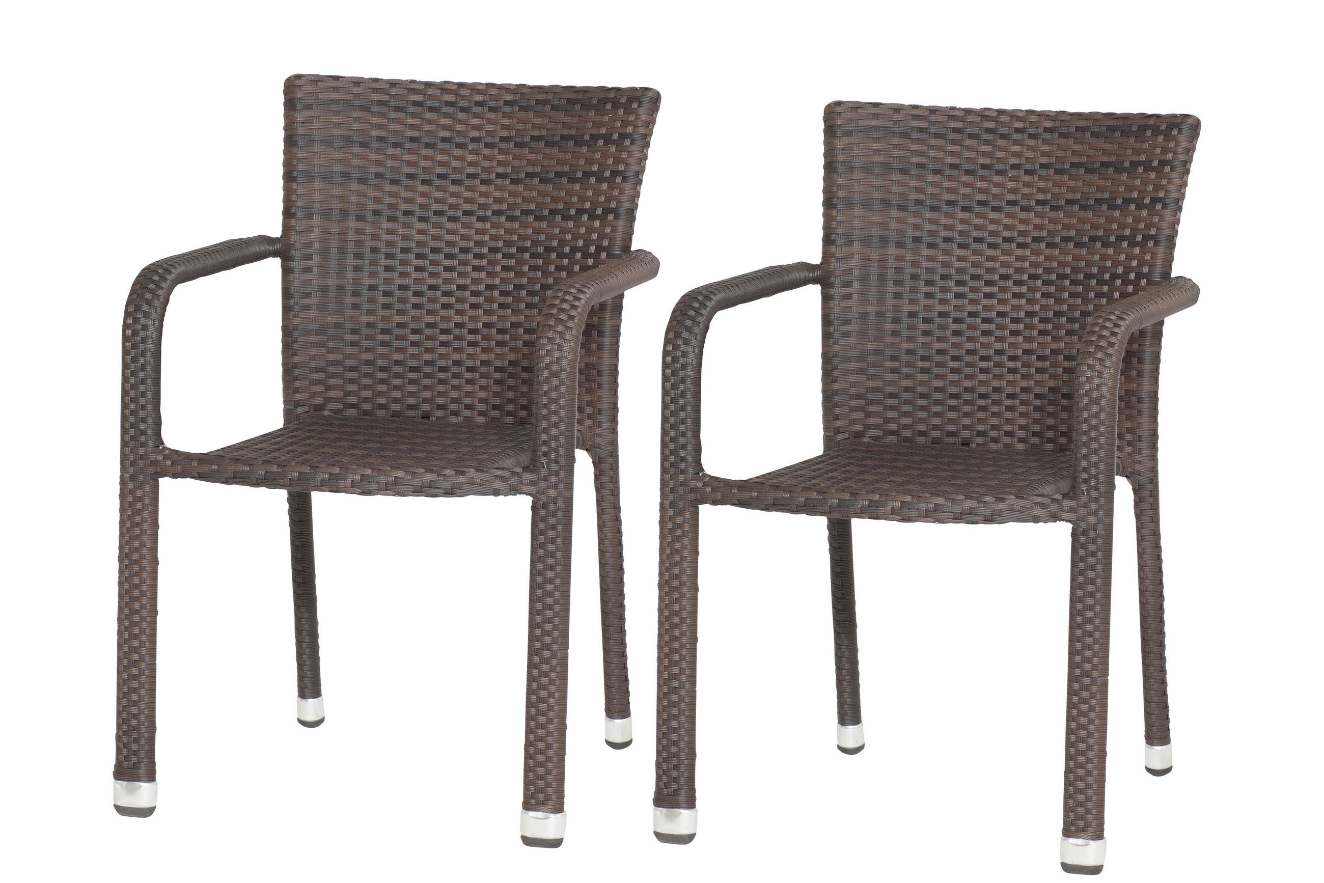 GARTENSESSEL-SET Metall, Kunststoff Braun  - Braun, MODERN, Kunststoff/Metall (56/83/60cm) - Gardenson