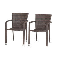 GARTENSESSEL-SET Metall, Kunststoff Braun  - Braun, MODERN, Kunststoff/Metall (56/83/60cm) - Gardenson