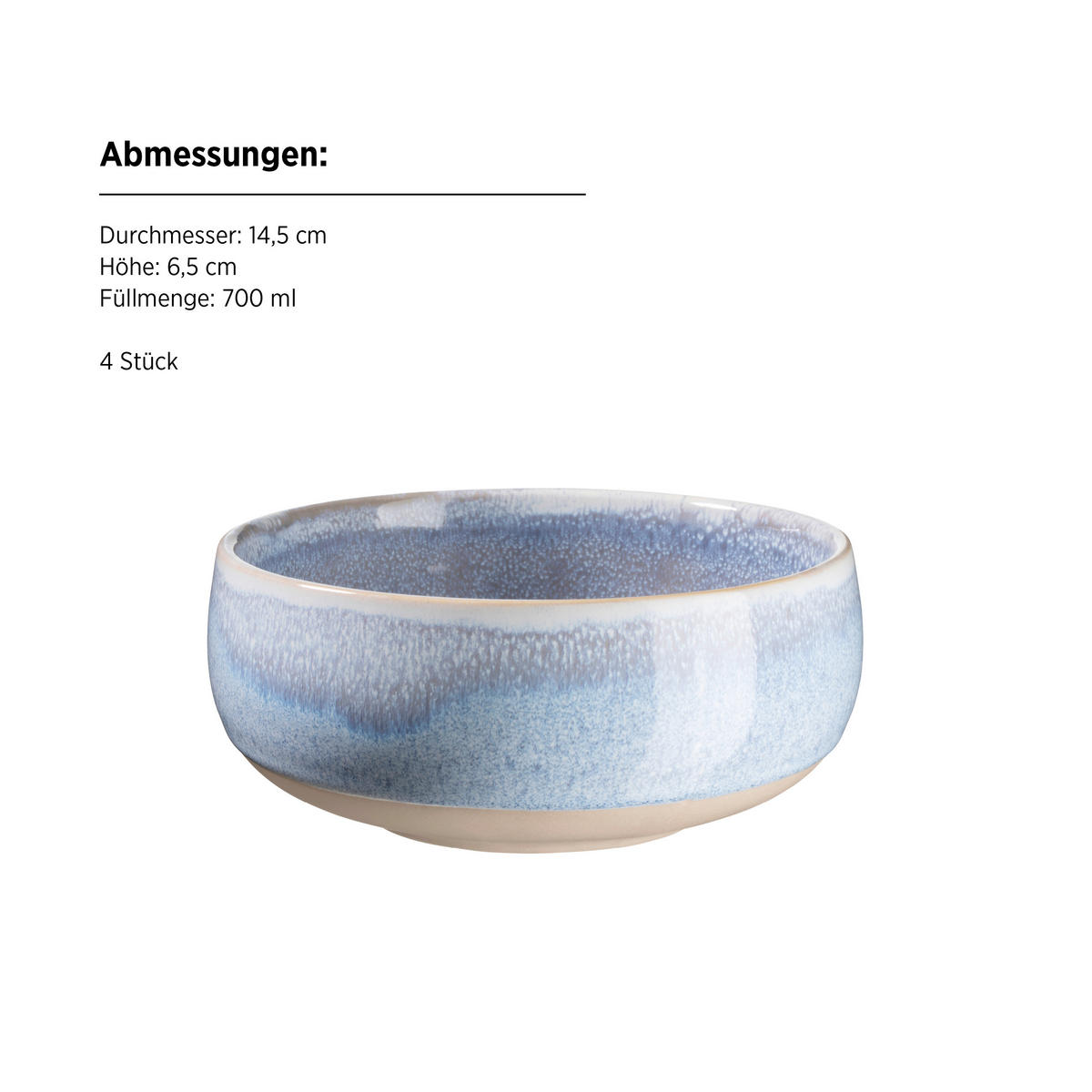 FRÜHSTÜCKSSERVICE Blau, Braun AQUATA 16-teilig 4 Personen  - Blau/Braun, Basics, Keramik - Mäser