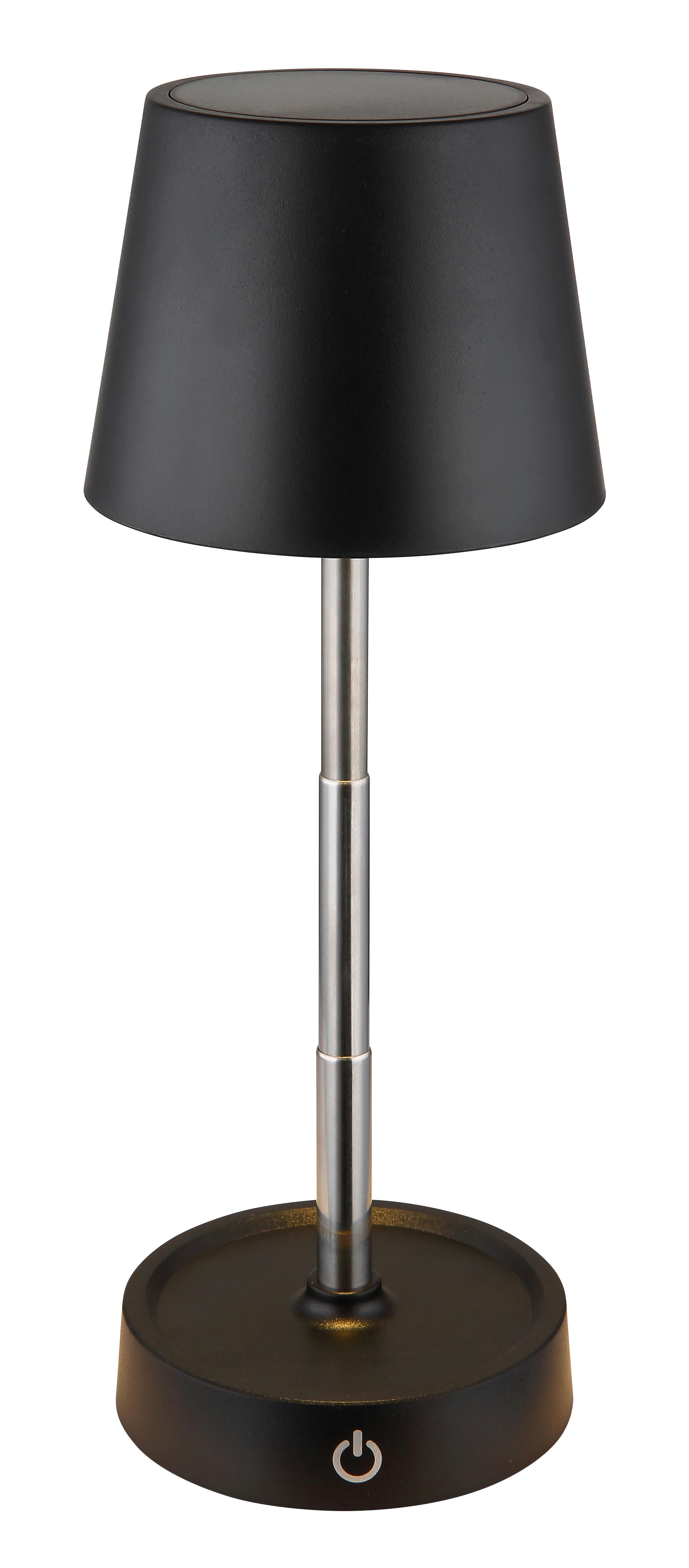 PUNJIVA STONA LAMPA - boja hroma/crna, Osnovno, metal/plastika (10,6/10,5-28cm)