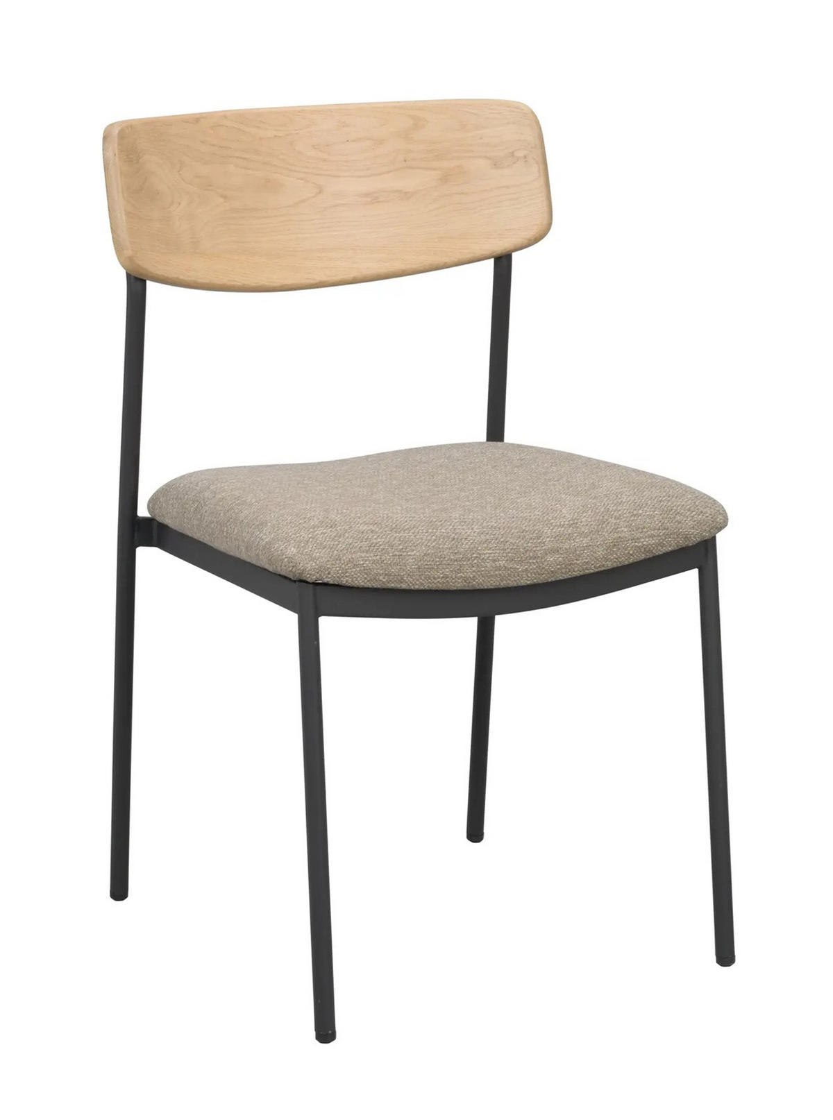 STOL  stapelbar   - beige/svart, Klassisk, metall/trä (50/83/53cm) - Rowico