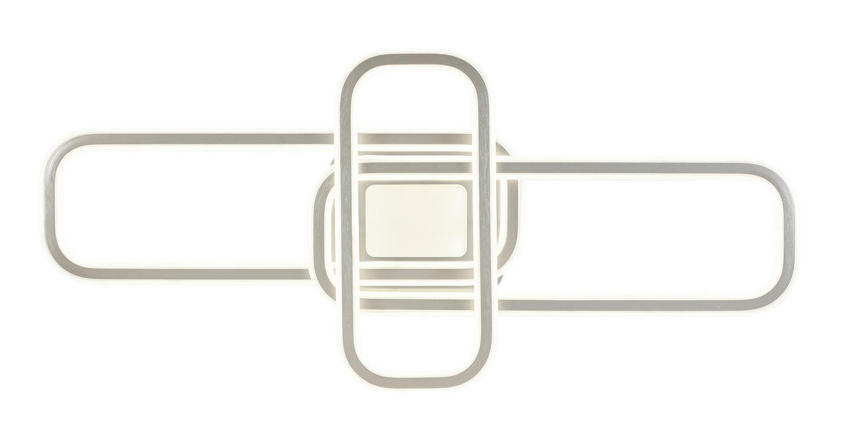 LED-DECKENLEUCHTE Etamin 103/46/11 cm   - Alufarben/Weiß, Design, Kunststoff/Metall (103/46/11cm) - Novel