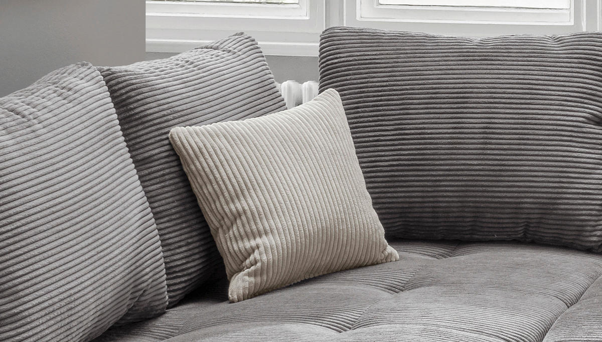 KUTNA GARNITURA tekstil  siva   - siva/srebrne boje, Design, tekstil/drvo (202/298cm) - MID.YOU