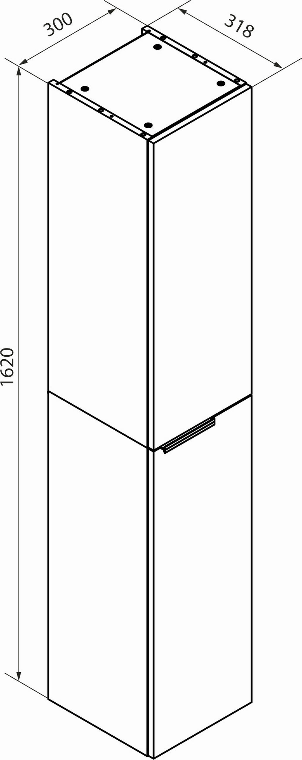 HOCHSCHRANK 30/162/31,8 cm  - Eichefarben/Schwarz, MODERN, Glas/Holzwerkstoff (30/162/31,8cm) - Voleo